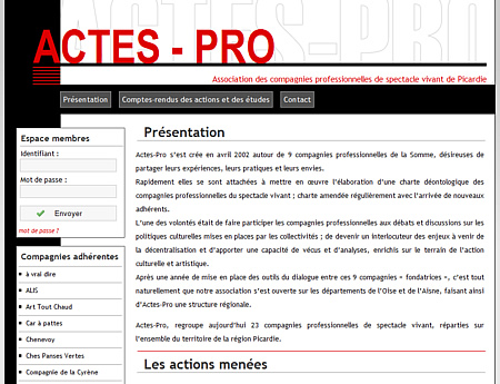 Création du site Actes Pro