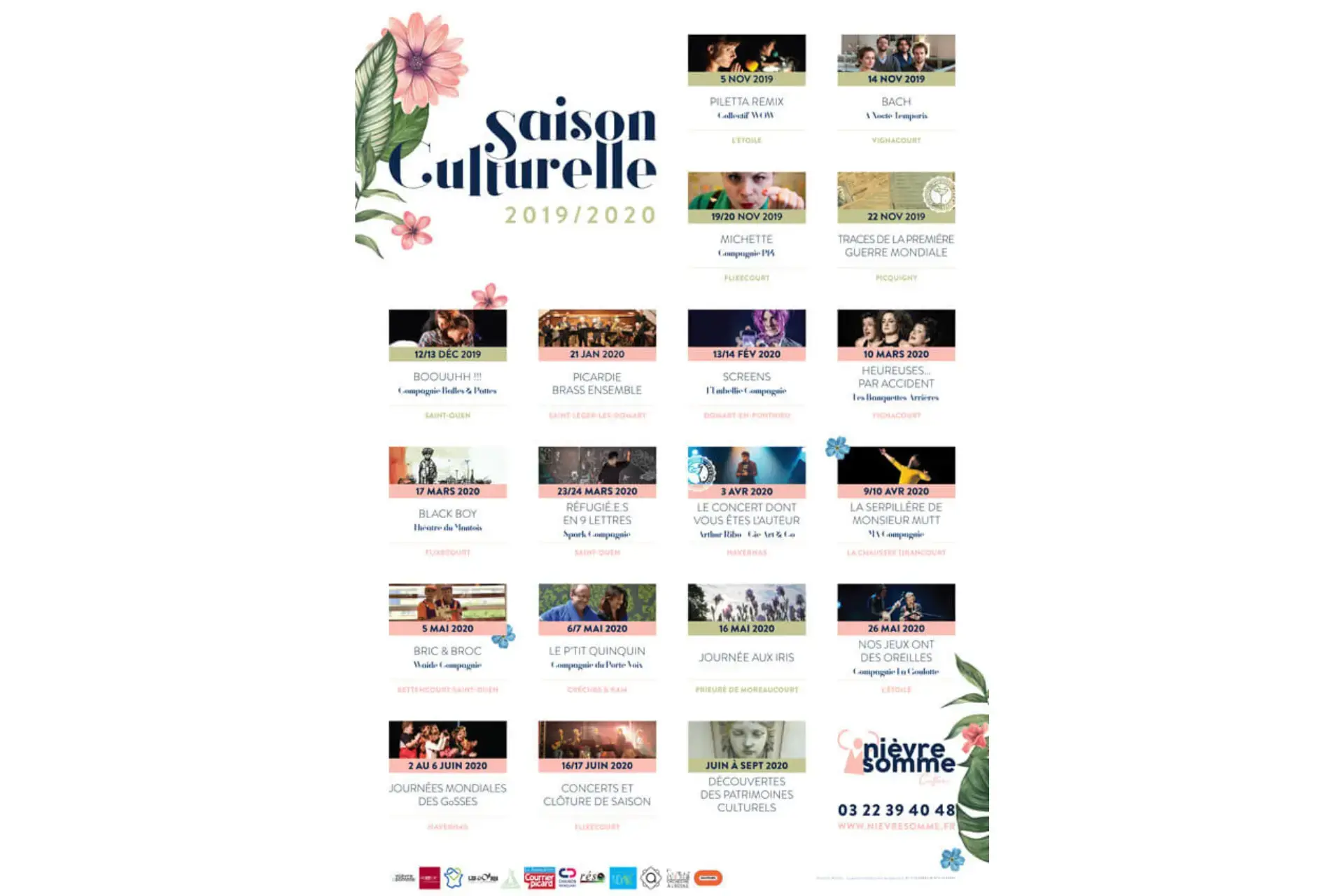 PAO affiche saison culturelle Nièvre et Somme
