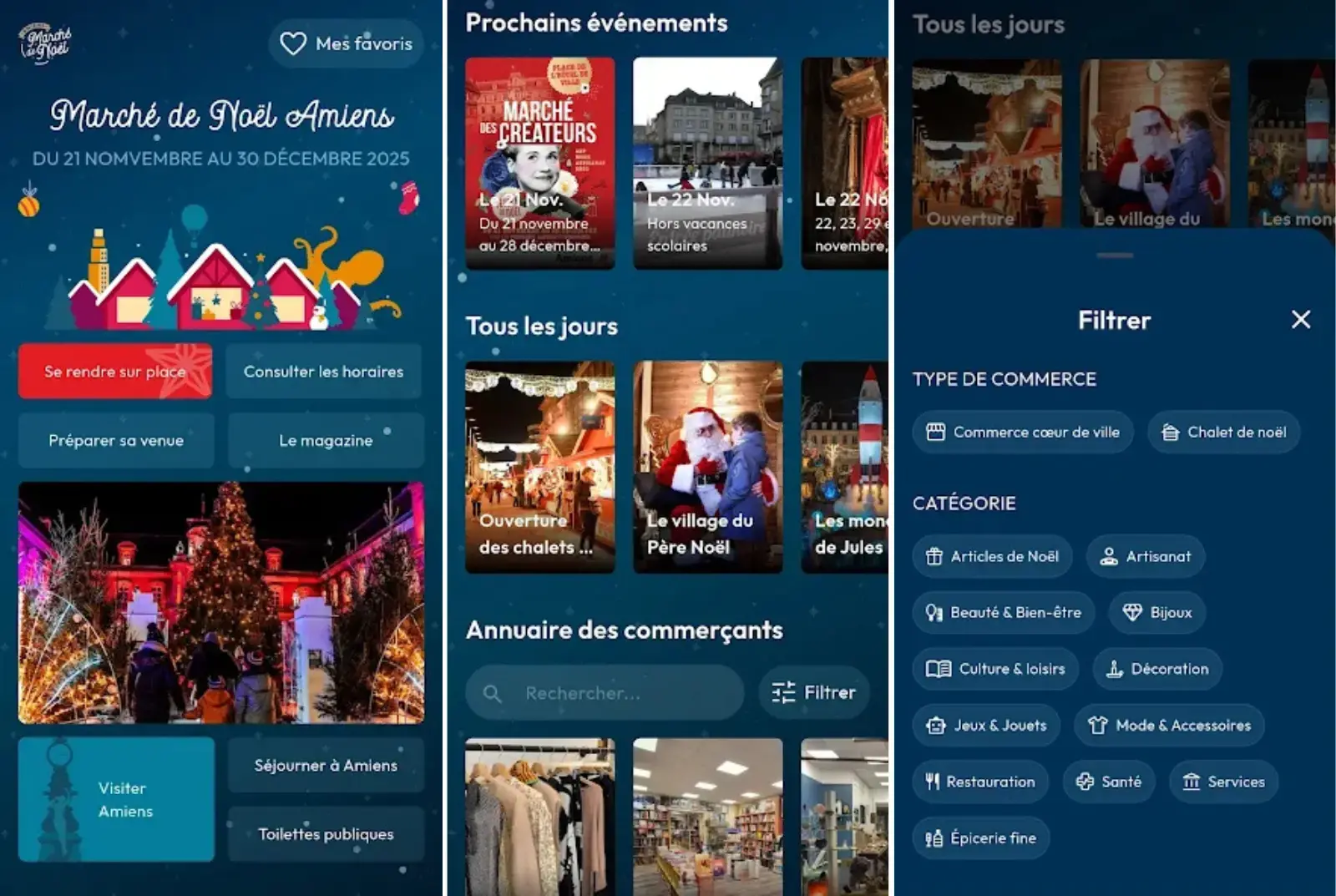 Développement de l'application mobile du Marché de Noël d'Amiens