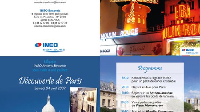 Conception PAO : carton d'invitation pour INEO