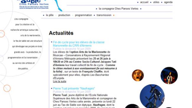 Création du site internet : Le Tas De Sable / Ches Panses Vertes