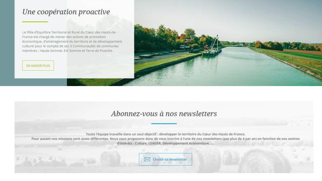 Deux créations de sites pour le PETR Cœur des Hauts-de-France
