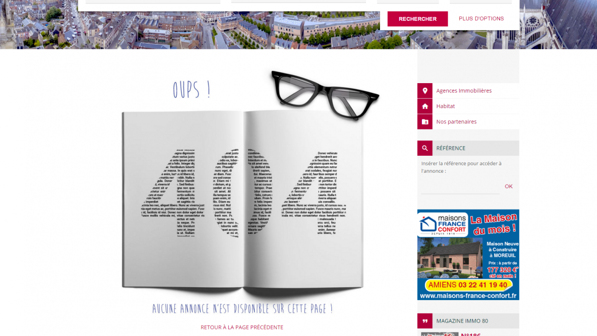 Erreur 404 page introuvable