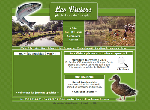 Le site Web Pisciculture Les Viviers à Canaples