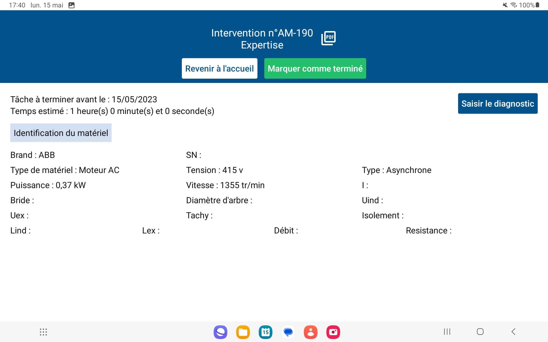 Application métier gestion et suivi de réparation de matériels