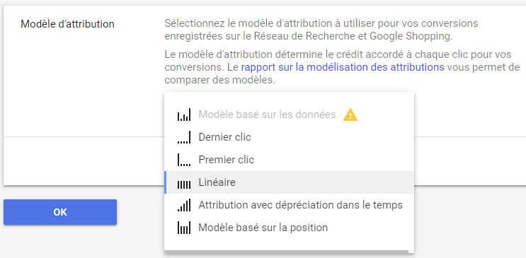 Modèle d'attribution de conversion