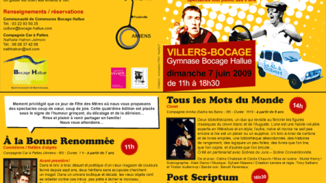 Conception PAO d'une plaquette 2 volets pour le festival « les P'tits Malins »