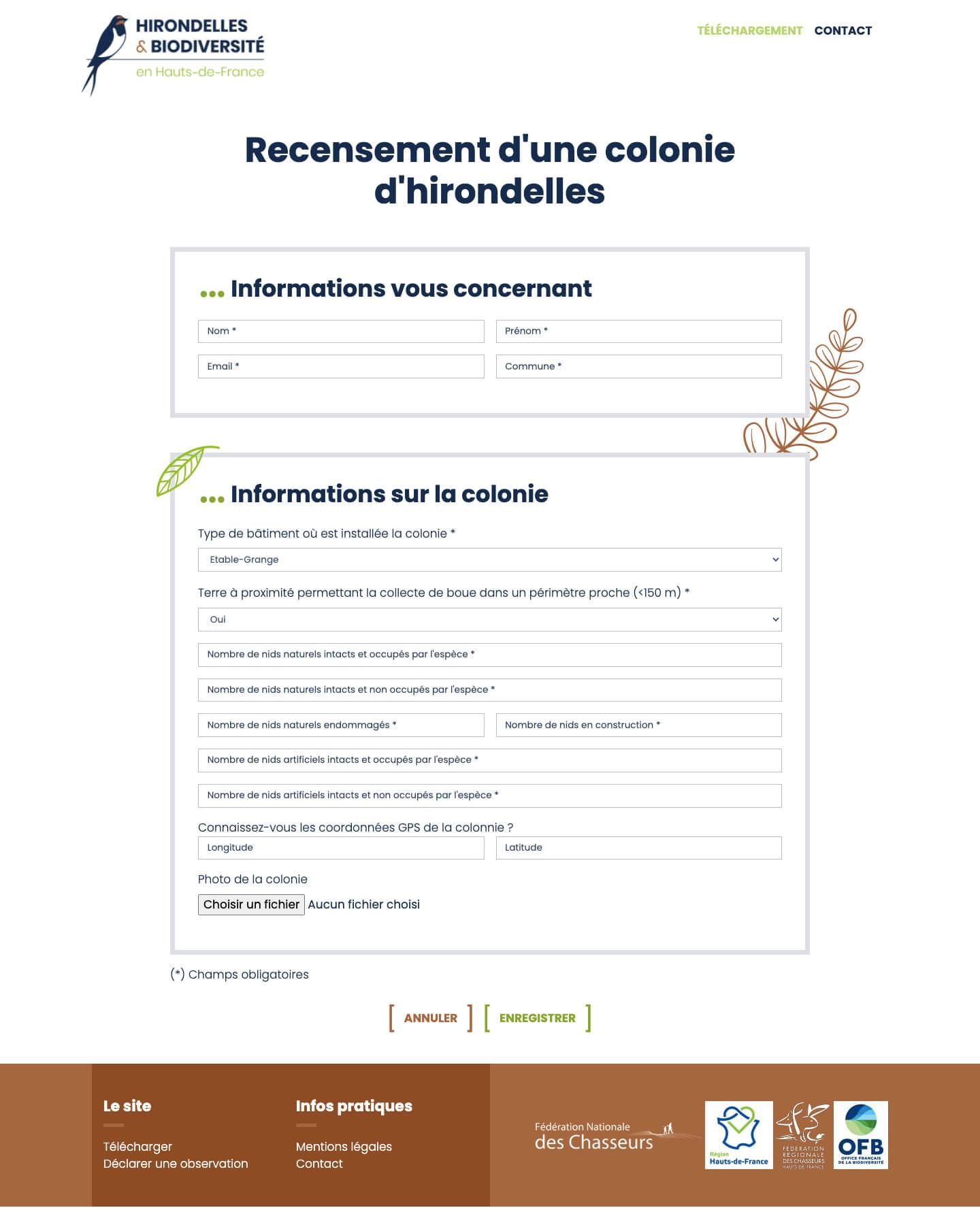 Questionnaire recensement hirondelles site hirondelles et biodiversite