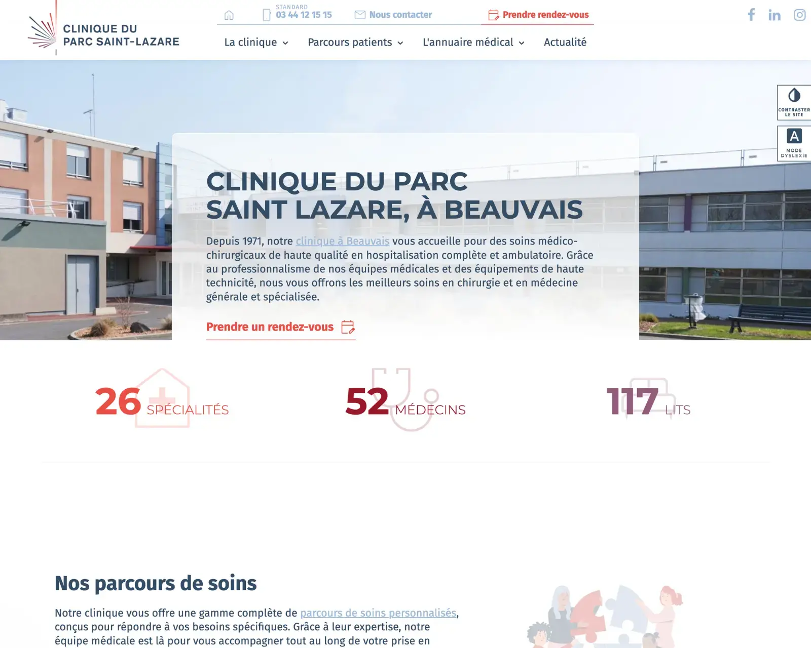 Refonte site clinique saint lazare awelty