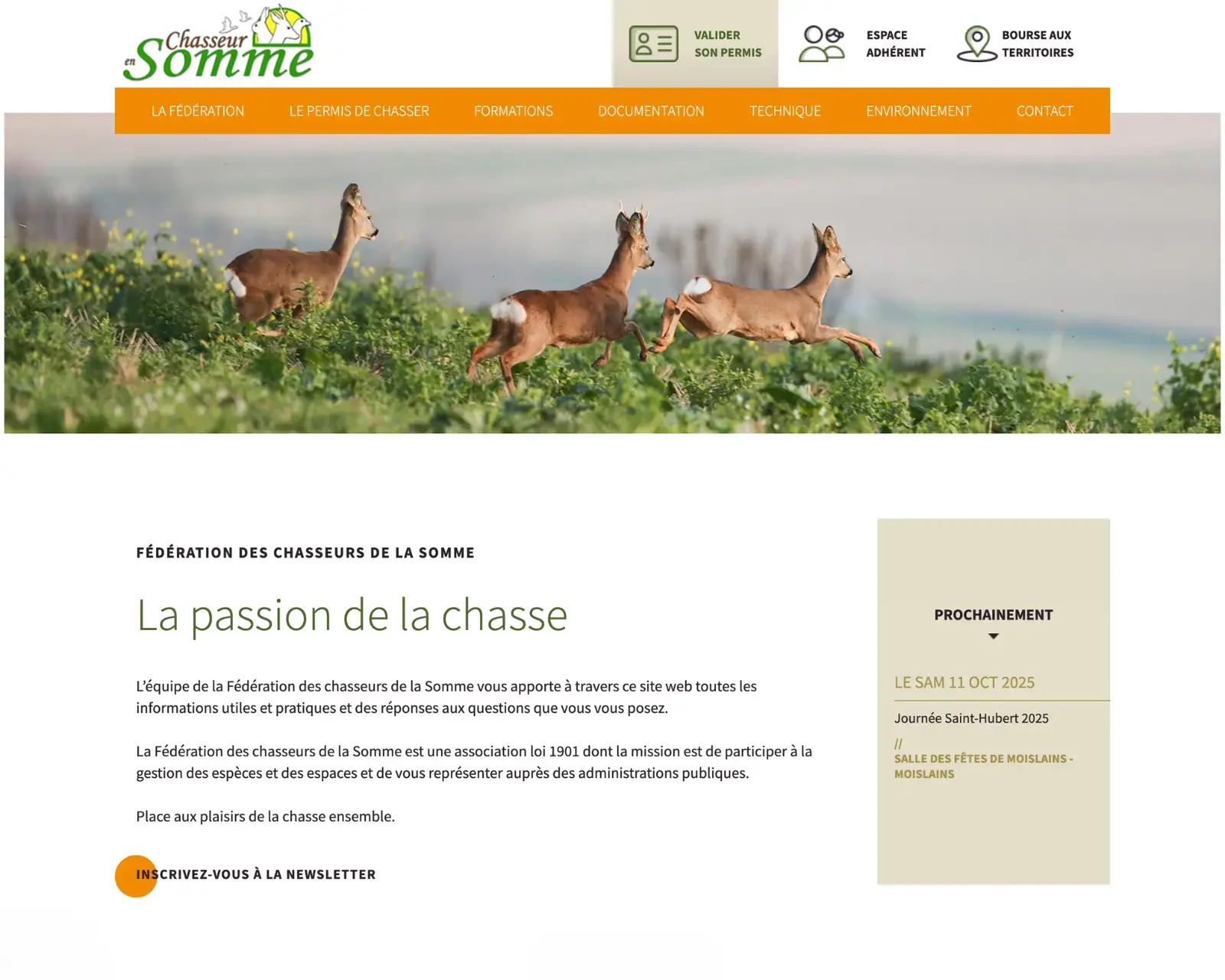 Refonte site federation chasseurs somme awelty