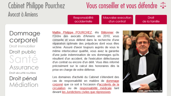 Création du site du Cabinet d'Avocat Philippe Pourchez
