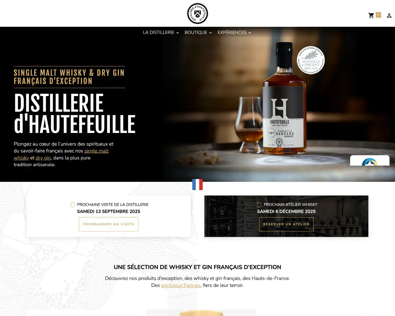 Site e commerce distillerie hautefeuille awelty