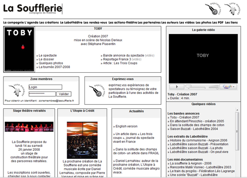 La Soufflerie : réalisation du site Internet