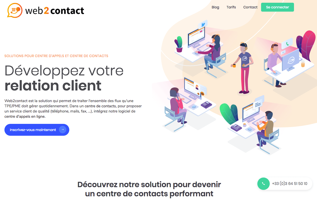 Web2contact logiciel de phoning